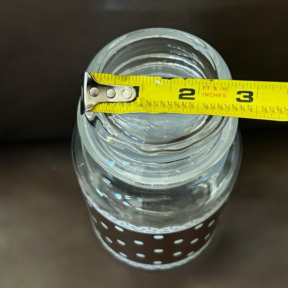 Vintage Anchor Hocking Glass Jars Containers Polka Dots & Lace Set of 3 - Picture 11 of 14